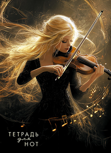 Тетрадь для нот А4 16л вертикальная скрепка Скрипачка АППЛИКА С0066-26 86₽