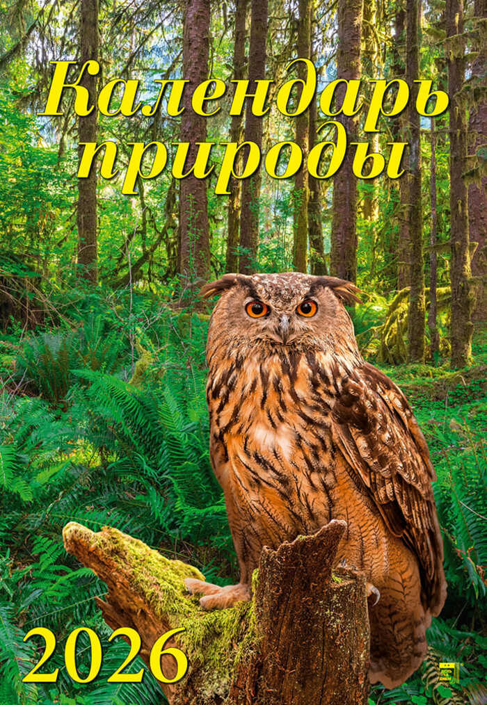 

Календарь 2026 1-блочный 350х500мм Гребень+ригель 12л Календарь природы День за Днем 12613