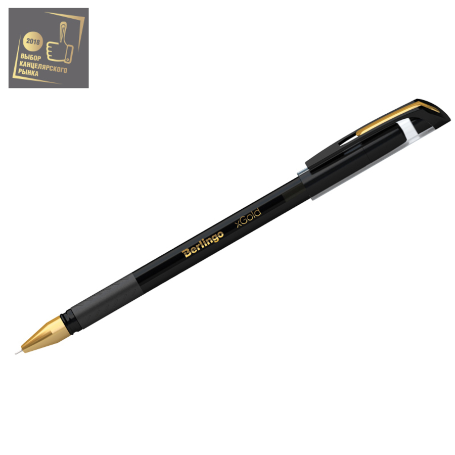 

Ручка шариковая черная 0,7мм xGold игольч.нак. резин.держ. BERLINGO CBp_07501