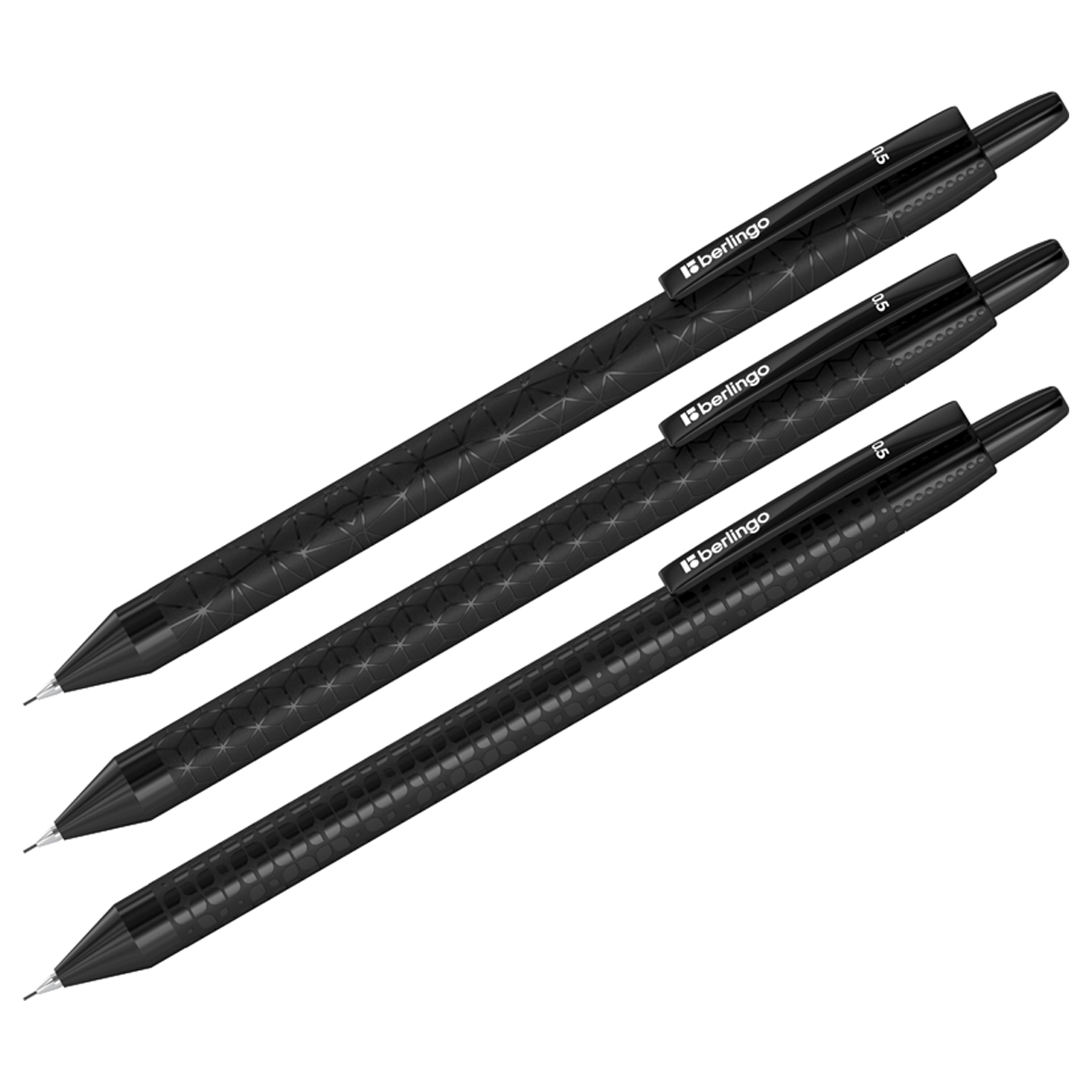 Карандаш автомат 05мм HB Doubleblack с ластиком ассорти BERLINGO BSk_12130 114₽