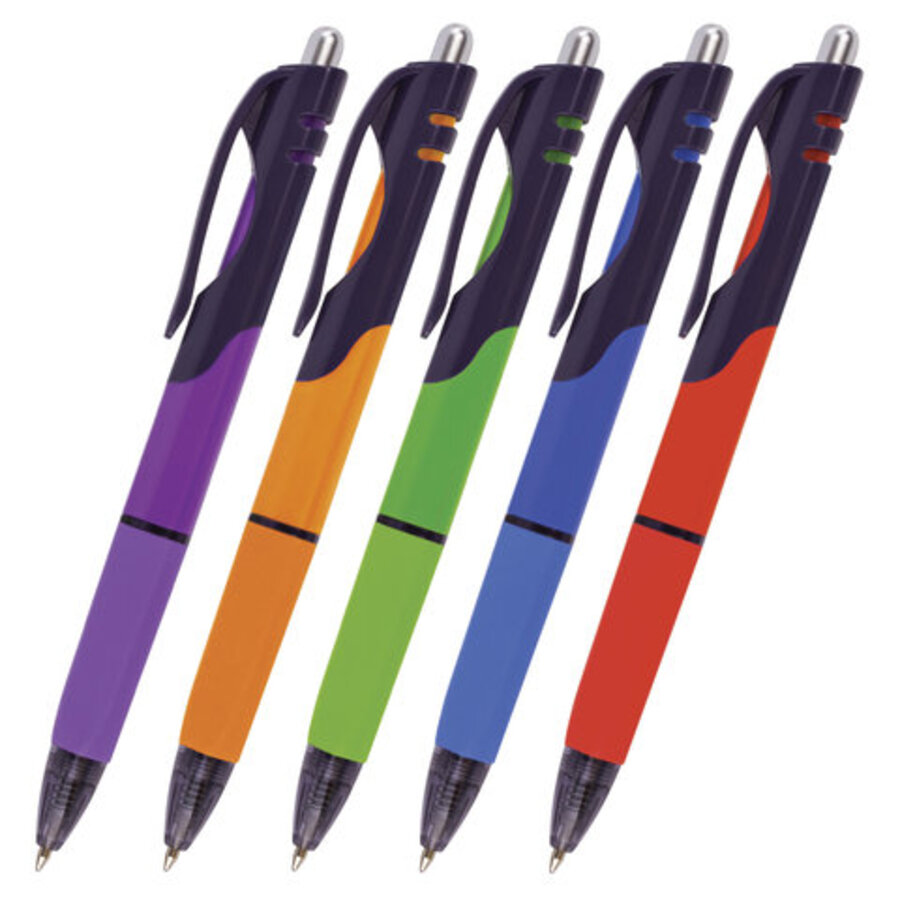 Ручка шариковая автоматическая синяя 07мм Supreme резиндерж корпус ассорти BRAUBERG 141545 55₽