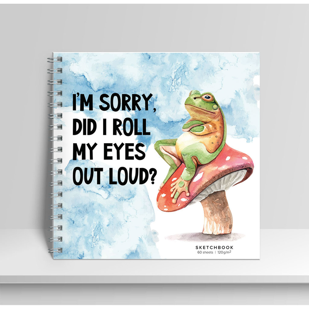 Скетчбук 190х190мм 60л гребень твобл Лягушка на мухоморе матлам 120гм2 Seventeen 10742 148₽