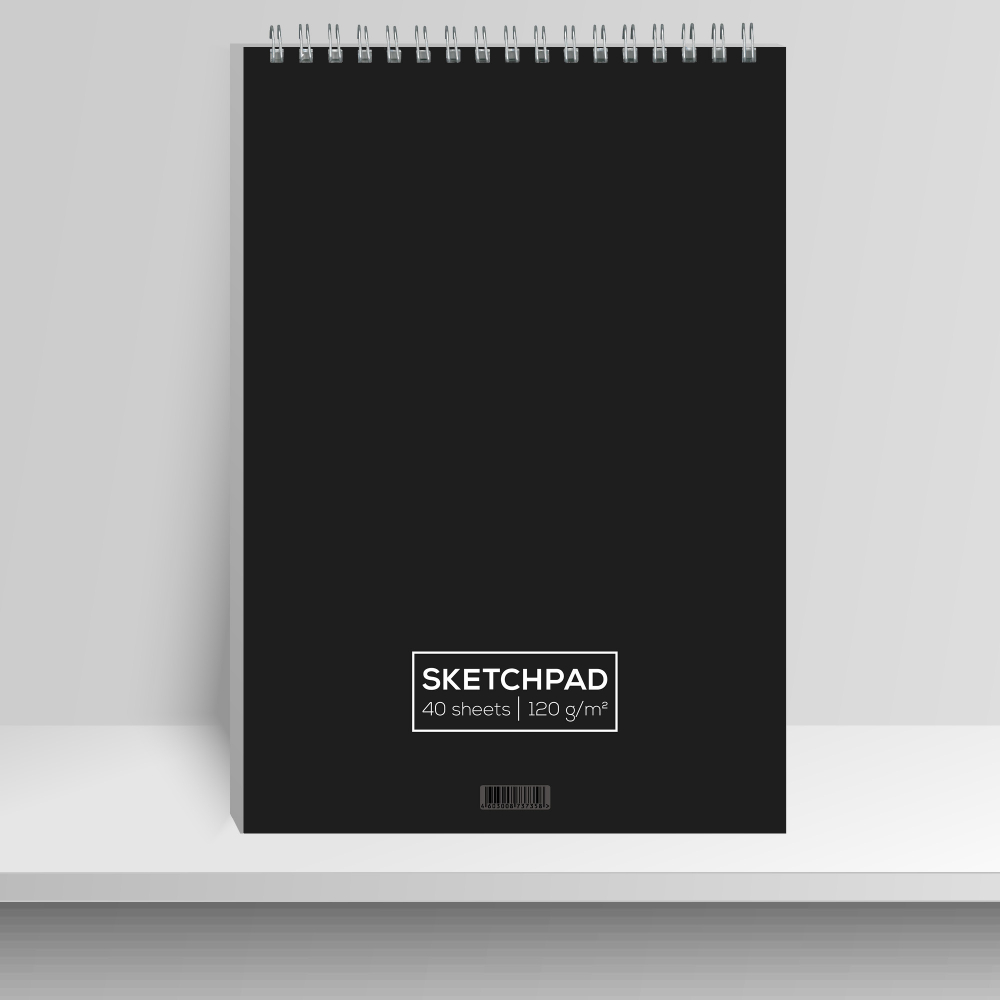 Скетчбук А4 40л гребень мягкобл Черный прямоугольник жестподложка 120гм2 Seventeen 15124 197₽