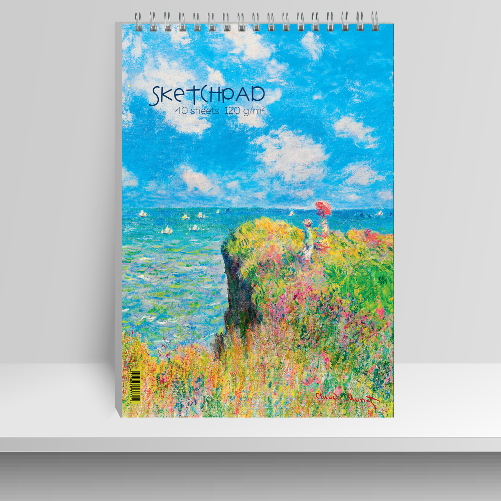 Скетчбук А4 40л гребень мягкобл Моне Прогулка по скалам жестподложка 120гм2 Seventeen 15123 197₽