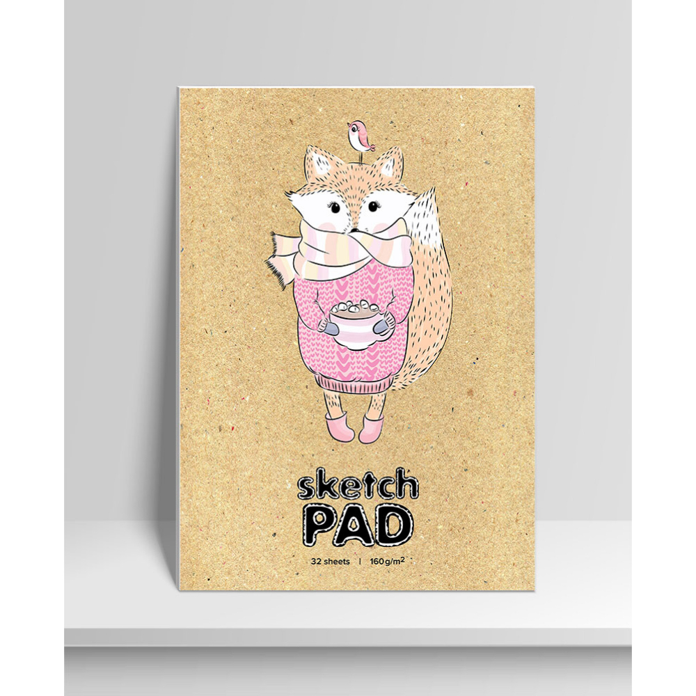 Скетчбук А4 32л склейка мягкобл Давай дружить крафт жестподложка 160гм2 Seventeen 11004 147₽