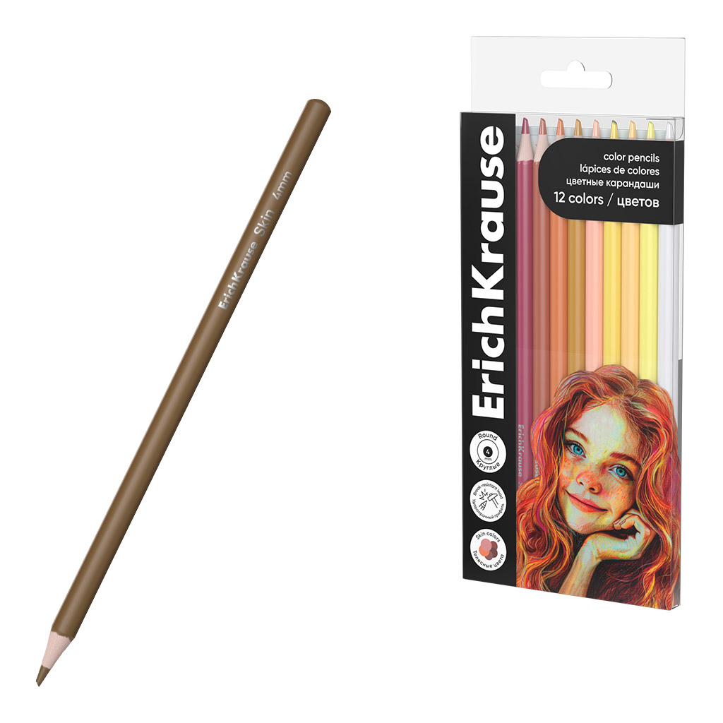 

Карандаши цветные 12цв круглые дерево Art Spirit Skin пласт.уп. ERICH KRAUSE 62937