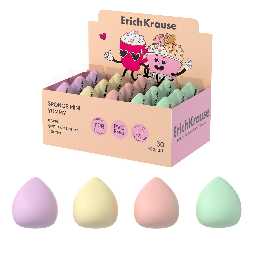 

Ластик фигурный термопласт.резина 30х28х28мм Sponge Mini Yummy ERICH KRAUSE 63474