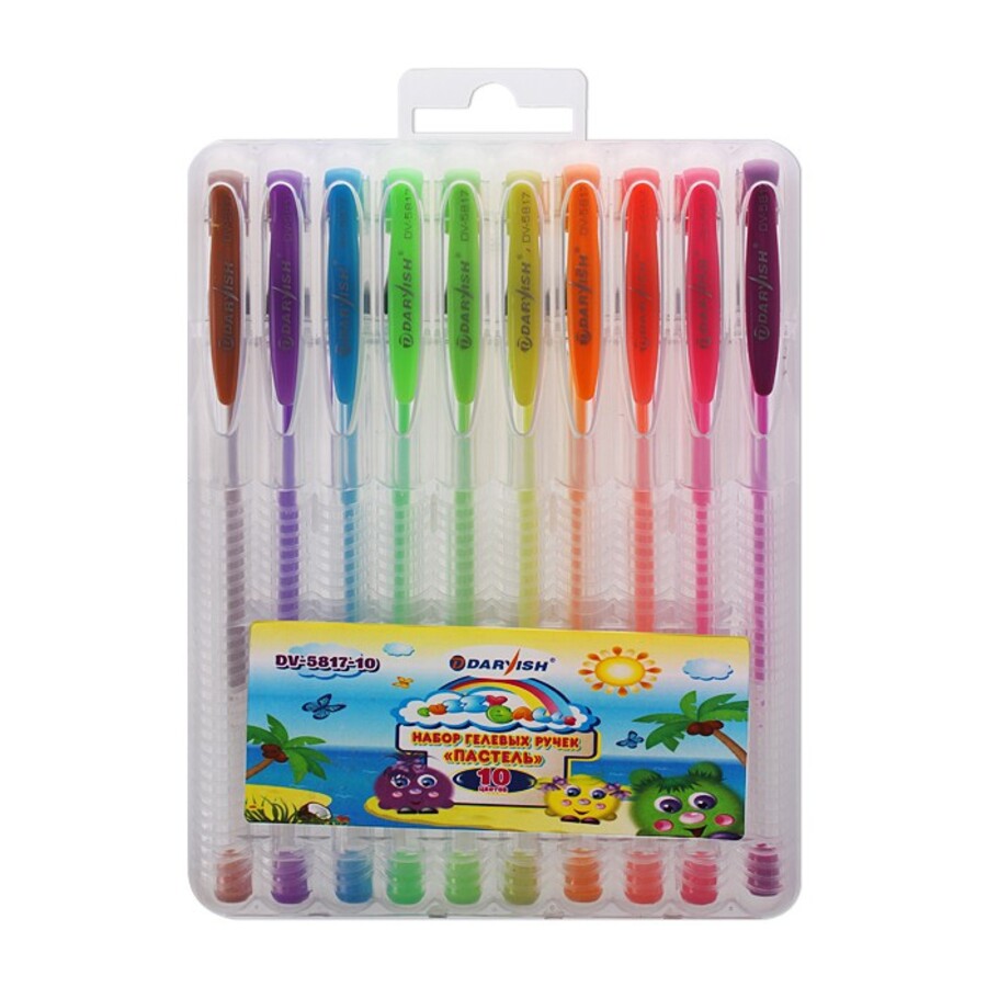 Ручка гелевая Набор 10цв пастель прозрачкорпус DARVISH DV-5817-10 199₽