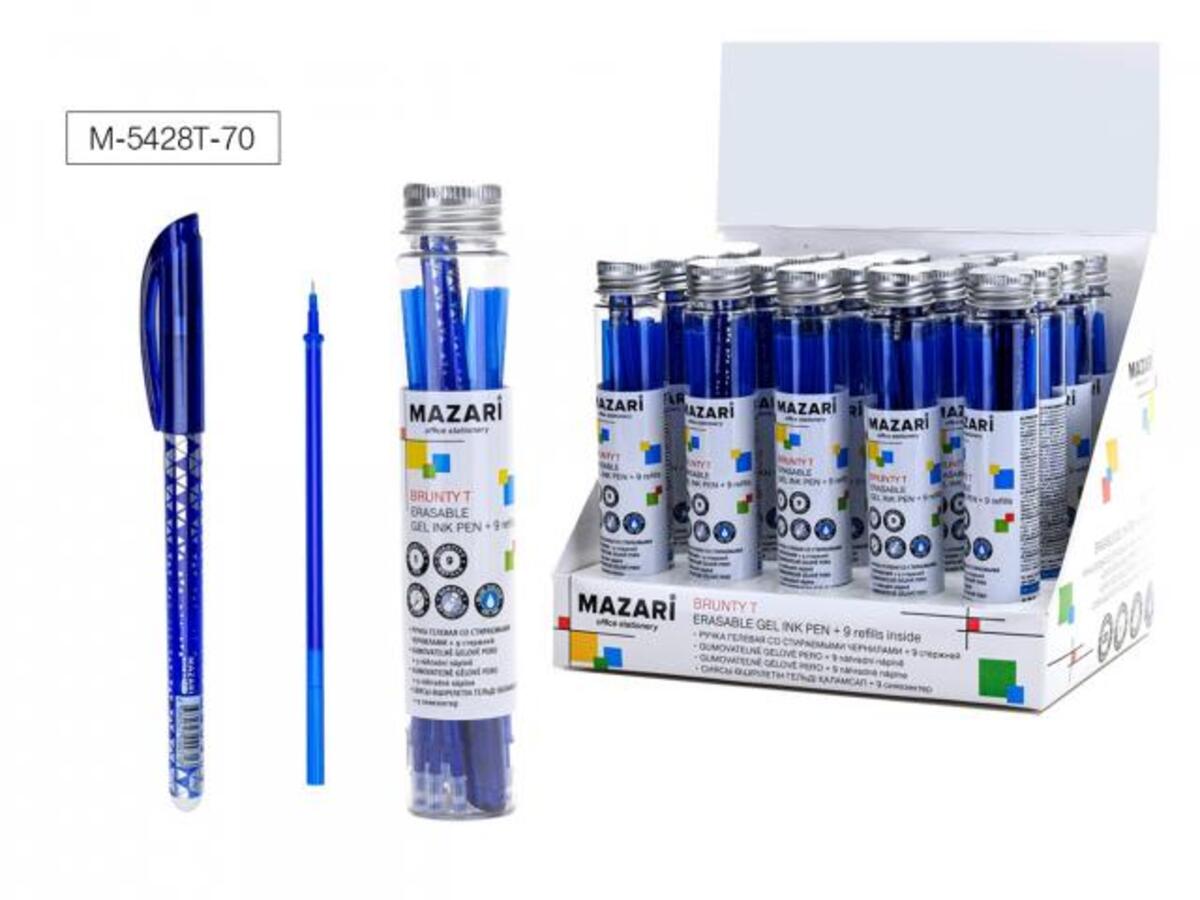 Ручка гелевая синяя 05мм Brunty стираемая 9 стирстерж MAZARI M-5428Т-70 138₽