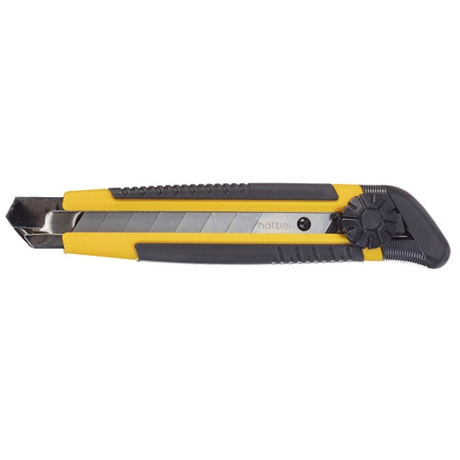 Нож канцелярский 18мм Master прорезинкорпус фиксатор twist-lock 2 заплезвия HATBER UK_081773 200₽