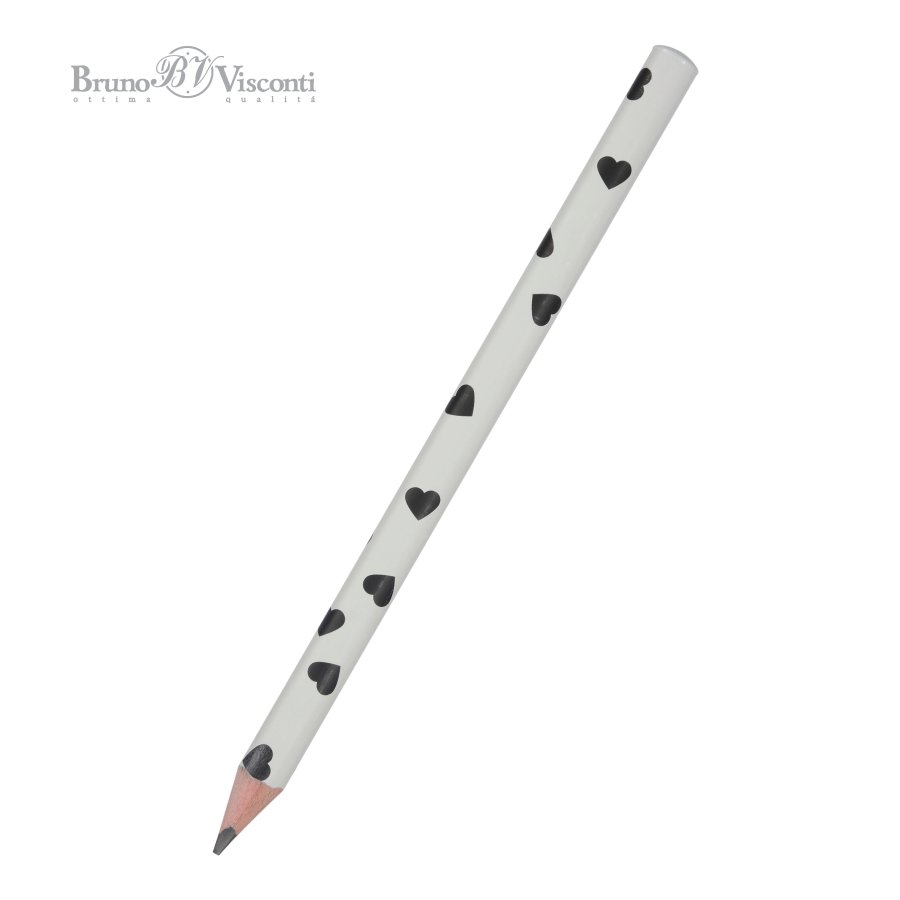 Карандаш чернографитный 4В HappyGraphix Jumbo Сердечки монох трехгр дер BRUNO VISCONTI 21-006226 95₽