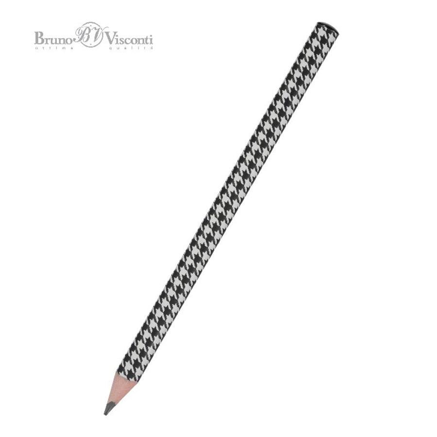 

Карандаш чернографитный 4В HappyGraphix Jumbo трехгр.дер. Модный паттерн BRUNO VISCONTI 21-0062/30