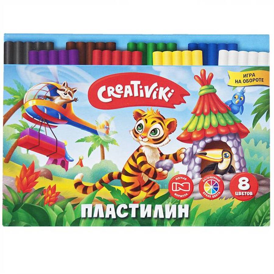 

Пластилин 8цв 120 гр Creativiki ПЛ08КР