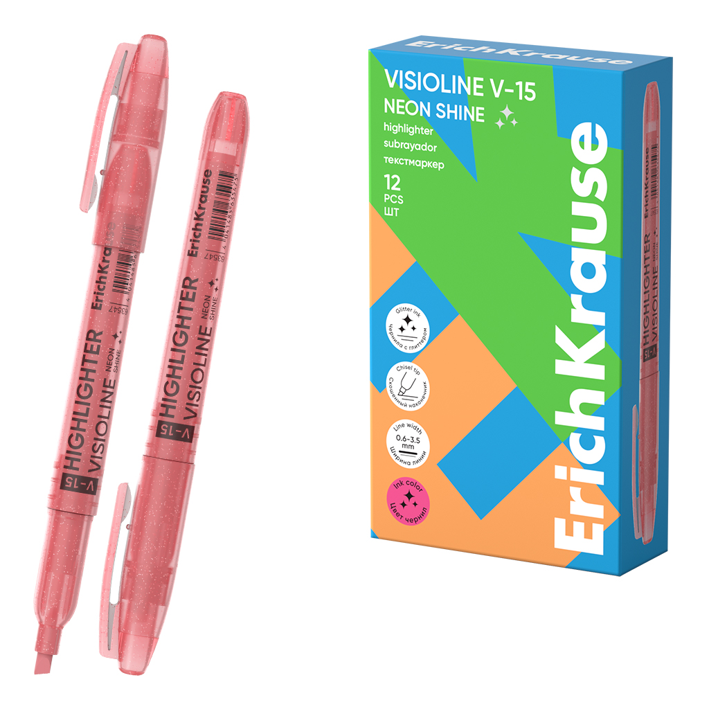 

Текстовыделитель 0,6-3,5мм Visioline V-15 Neon Shine скош/нак. Розовый ERICH KRAUSE 63547