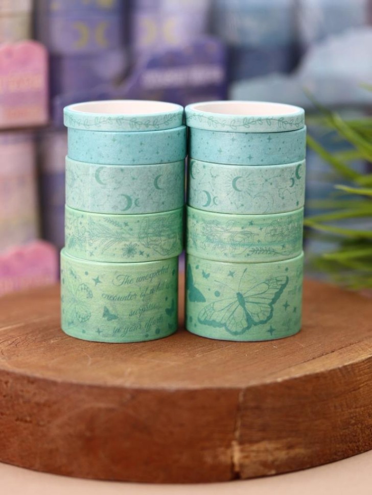 

Лента для декора клейкая набор 10шт Night magic green ILIKEGIFT XM-JD2645A-04