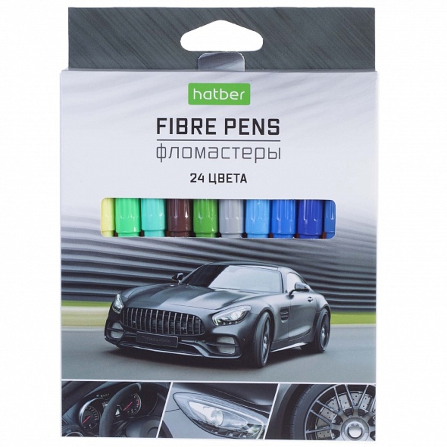 

Фломастеры 24цв круглые смываемые вент.колпачок карт.уп. Скорость HATBER FP_071100