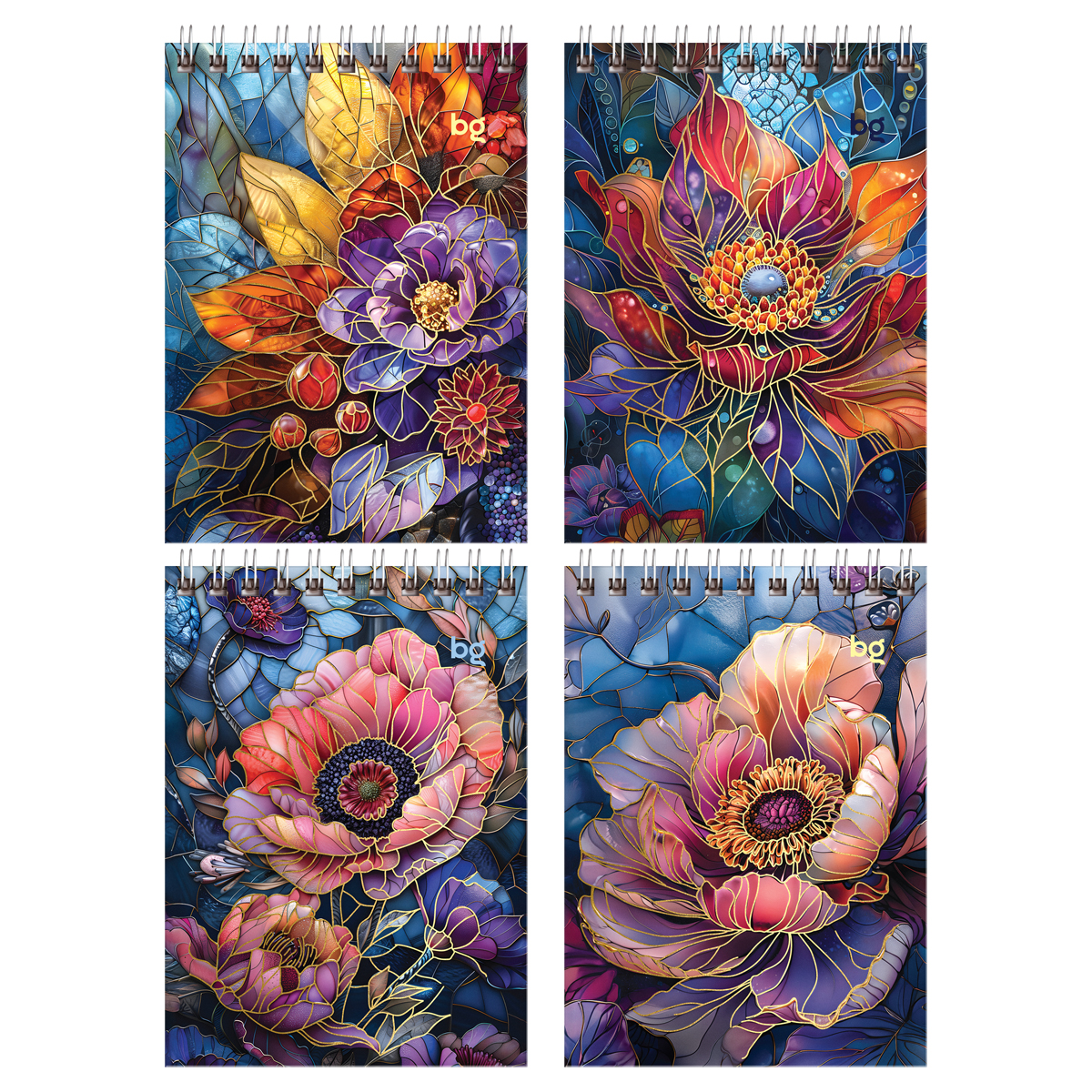 Блокнот А6 80л клетка гребень твобл Витраж глянцлам тиснение ассорти BG Бт6гр80_лг_тф 07053 95₽