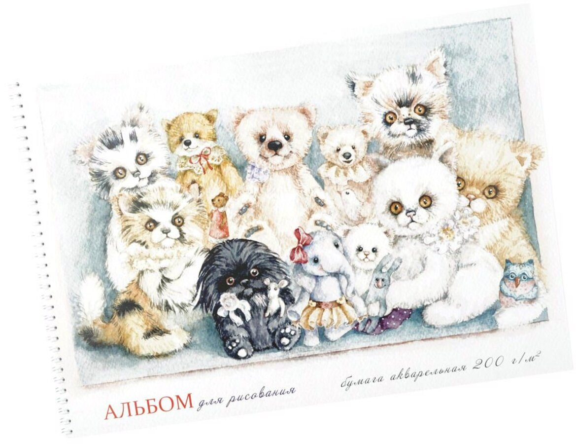 

Альбом для рисования акварелью А3 20л гребень Игрушки жест.подложка 200г/м2 ПОЛИНОМ 2912 (уни)