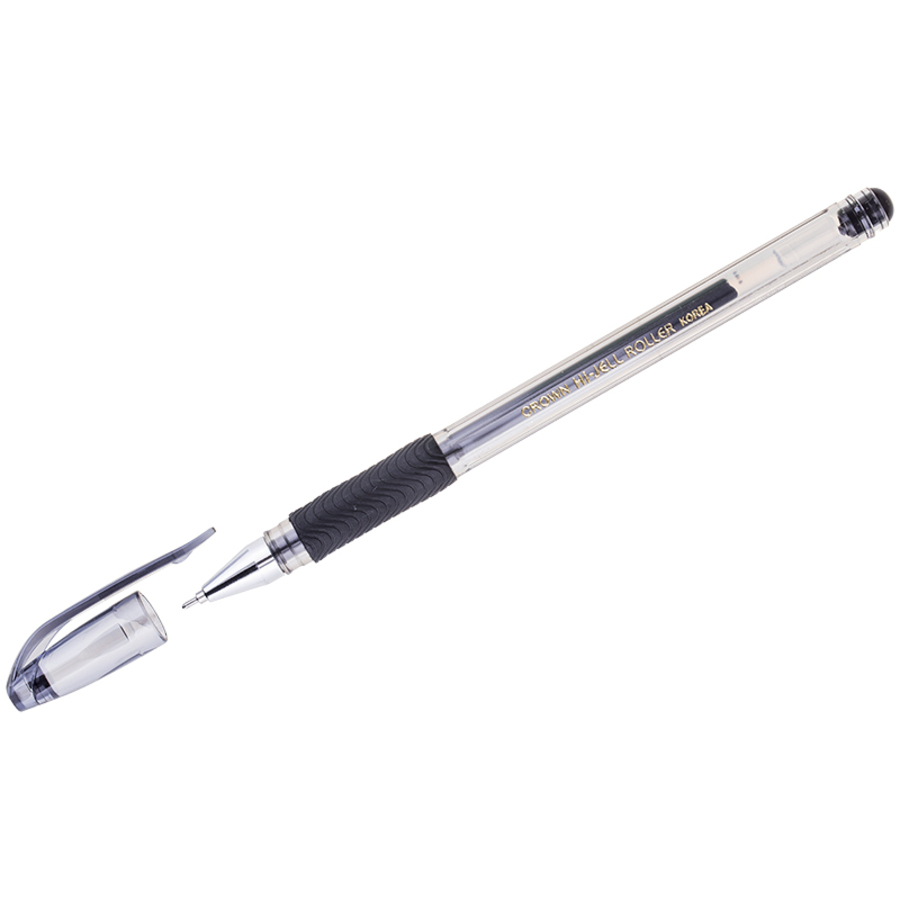 

Ручка гелевая черная 0,7мм Hi-Jell Needle Grip резин.держ. CROWN HJR-500RNB