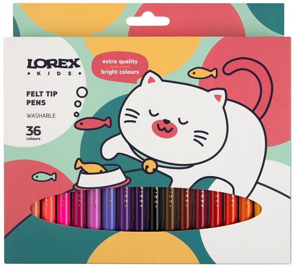Фломастеры 36цв 3-гран смываемые конич вентколпачок картуп LOREX LXKFPCL-36 611₽