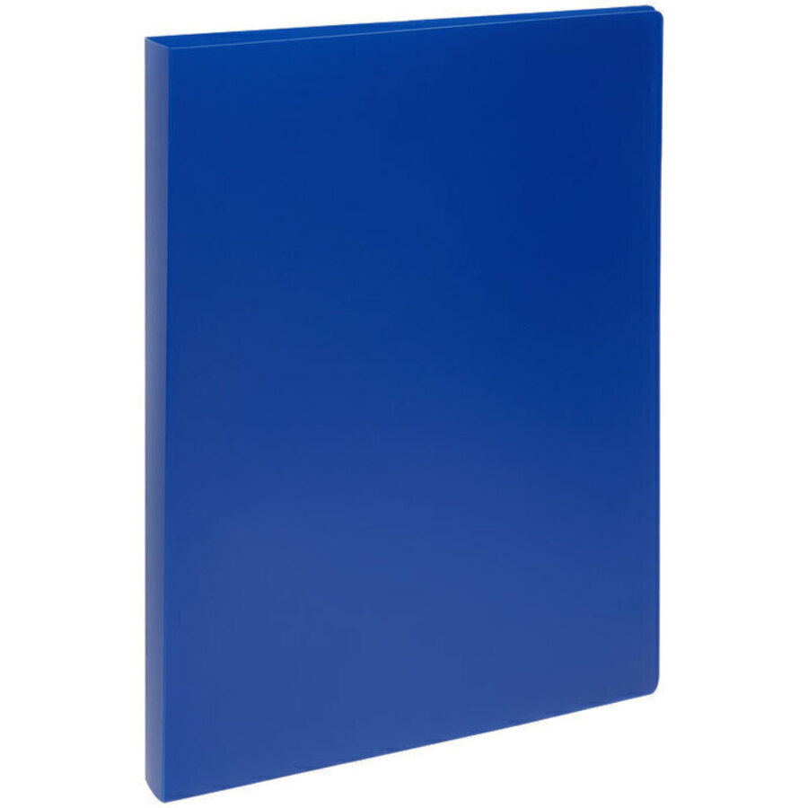 

Папка 2 кольца пластик А4 торец 25мм d-16мм пл.500мкм синяя СТАММ ММ-32173