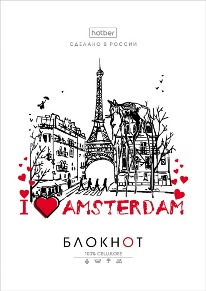 

Блокнот А6 32л клетка скрепка Проект Капланопись Выпуск №2 ассорти 8 дизайнов HATBER 32Б6лВ1