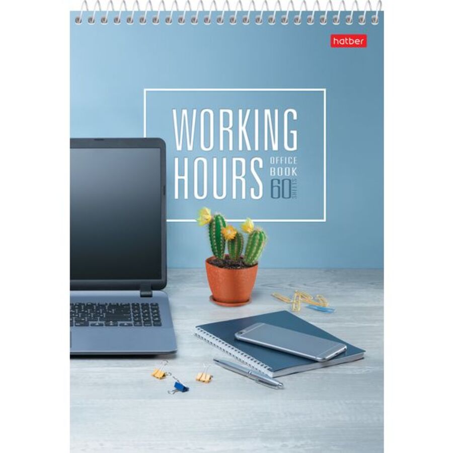 

Блокнот А5 60л клетка гребень Время Управлять жесткая подложка HATBER 60Б5В1сп