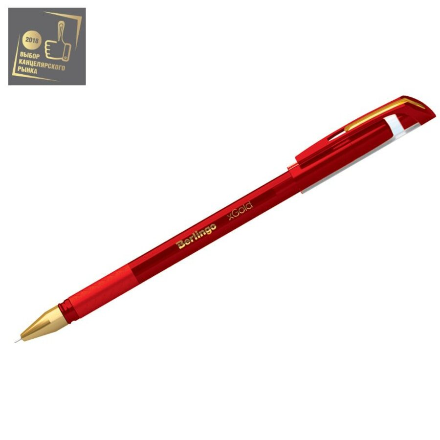 

Ручка шариковая красная 0,7мм xGold игольч.стерж. BERLINGO CBp_07502