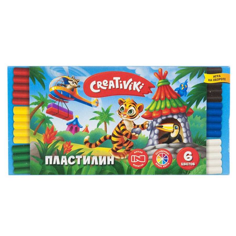 

Пластилин 6цв 90 гр Creativiki ПЛ06КР