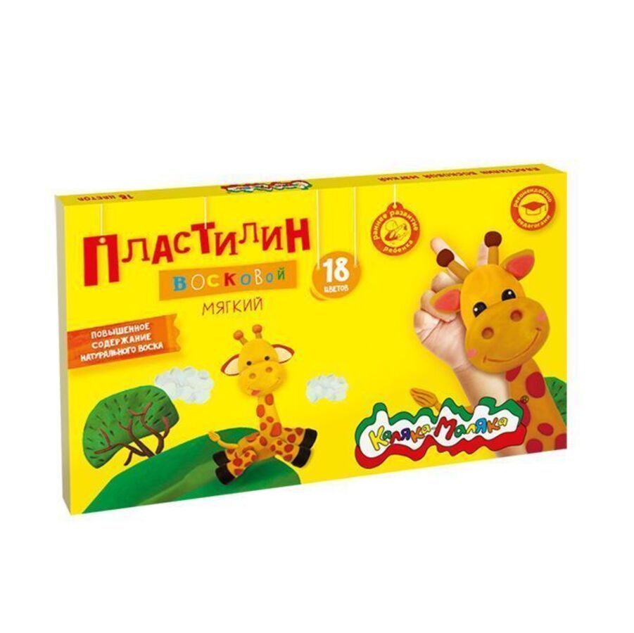 

Пластилин 18цв. 270гр. восковой со стеком Каляка-Маляка ПВКМ18