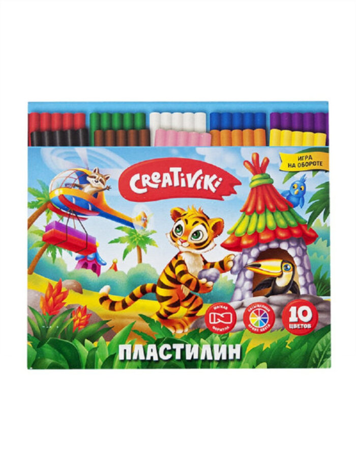 

Пластилин 10цв 150 гр Creativiki ПЛ10КР