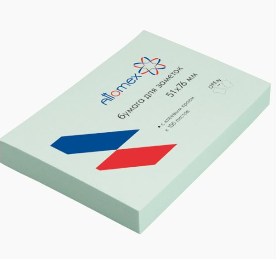 

Блок клейкий 51х76мм 100л голубой ATTOMEX 2010707