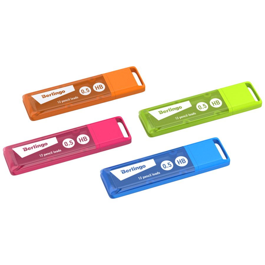 Грифель 05мм HB набор 12шт ассорти BERLINGO BSg_12005 69₽