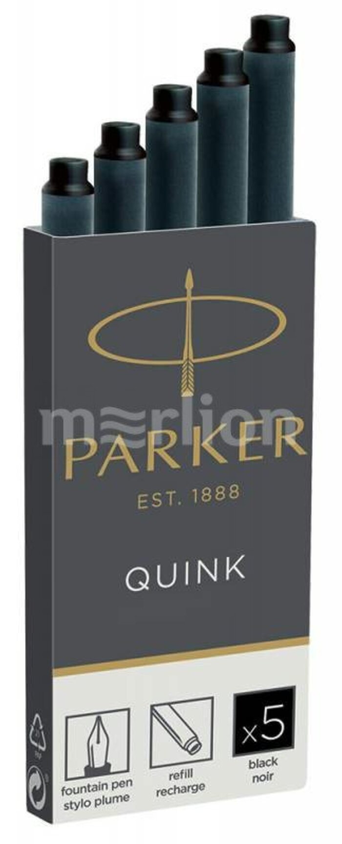 

Баллончики для перьевых ручек черные цена за 5шт PARKER 1950382