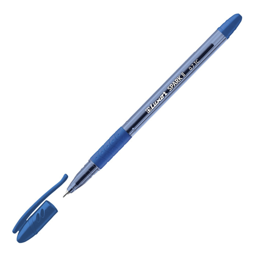 Ручка шариковая синяя 0,7мм Spark II резин.держ. LUXOR 31072/24J