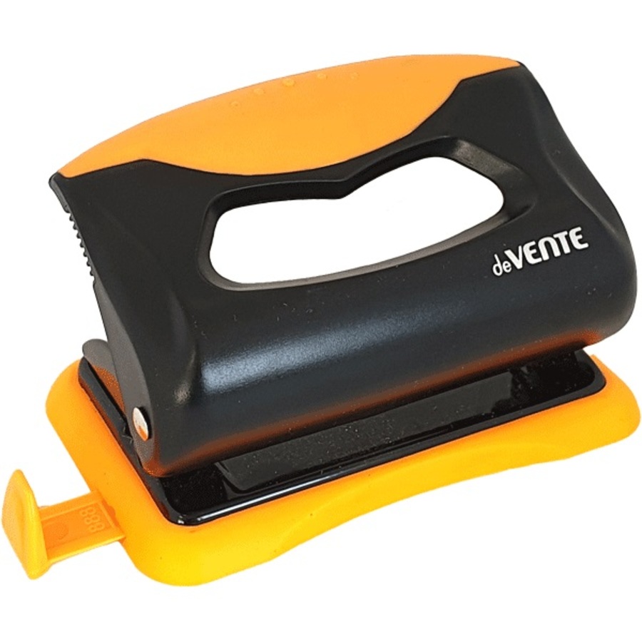 Дырокол 10л пластик MonoChrome черно-оранжевый с линейкой deVENTE 4020001 187₽