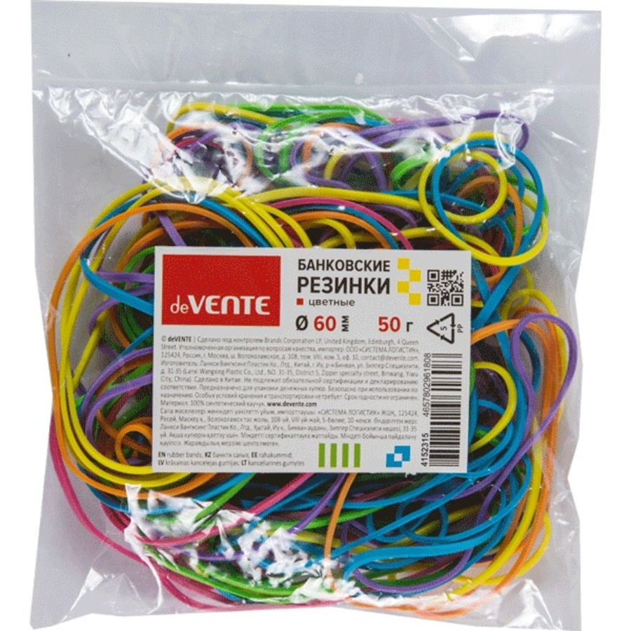 

Резинка для денег 50г d-60мм цветные deVENTE 4152315