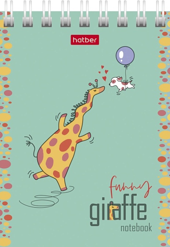 

Блокнот А7 60л клетка гребень Веселый жираф HATBER 60Б7В1гр