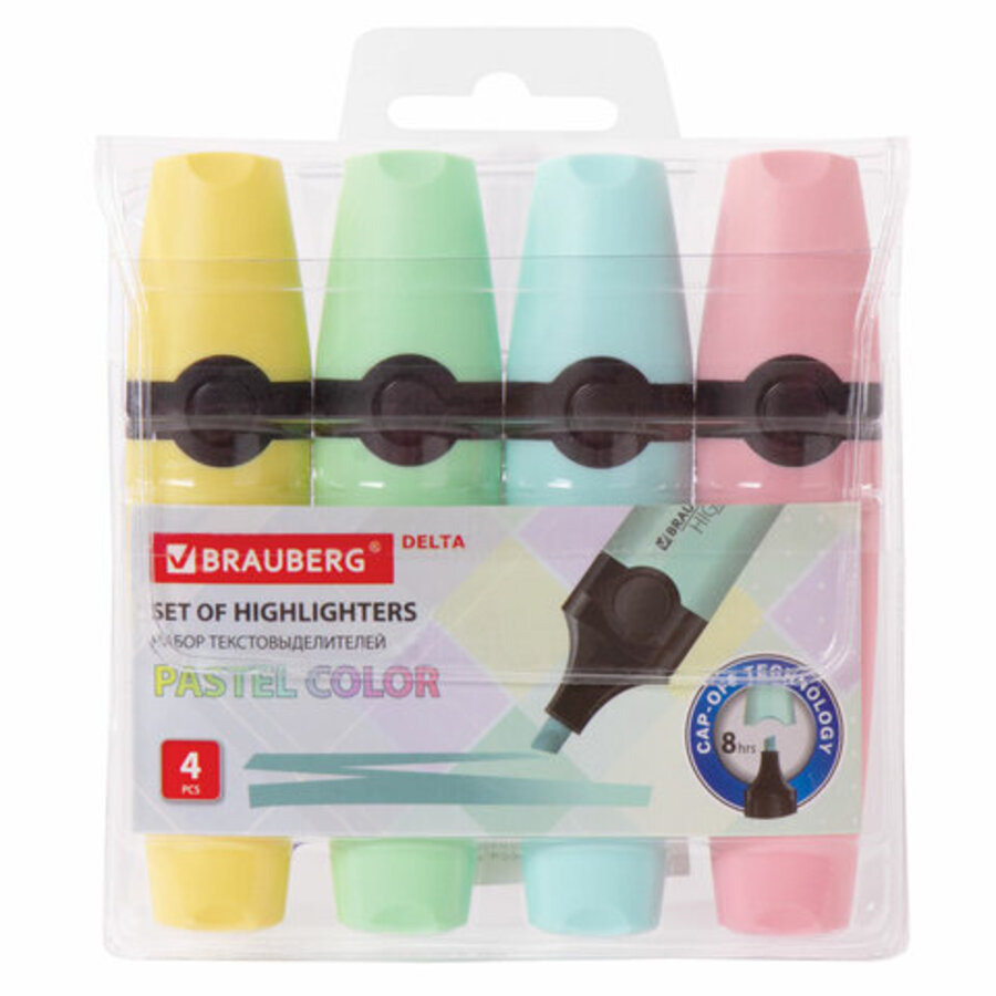 

Текстовыделители набор 4цв 1-5мм Delta pastel BRAUBERG 151735