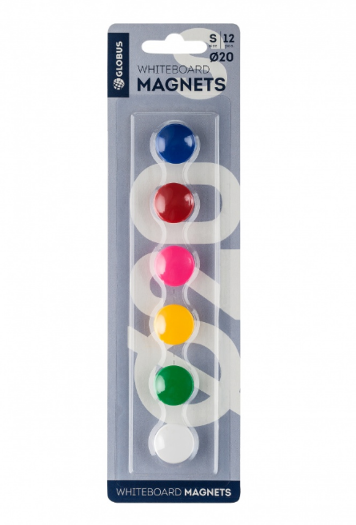 

Магнит для доски d-20мм набор 6шт цветные Глобус МЦ20