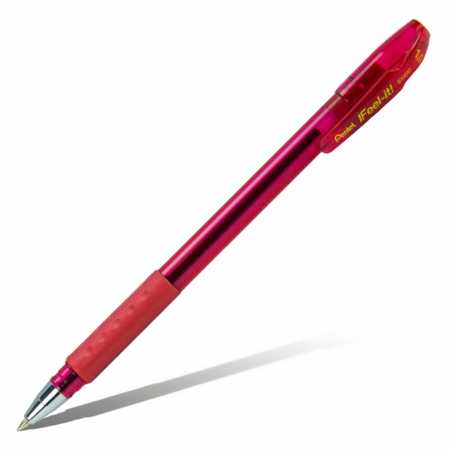 Ручка шариковая 1мм красная Feel it красный корпус Pentel BX490-B 98₽