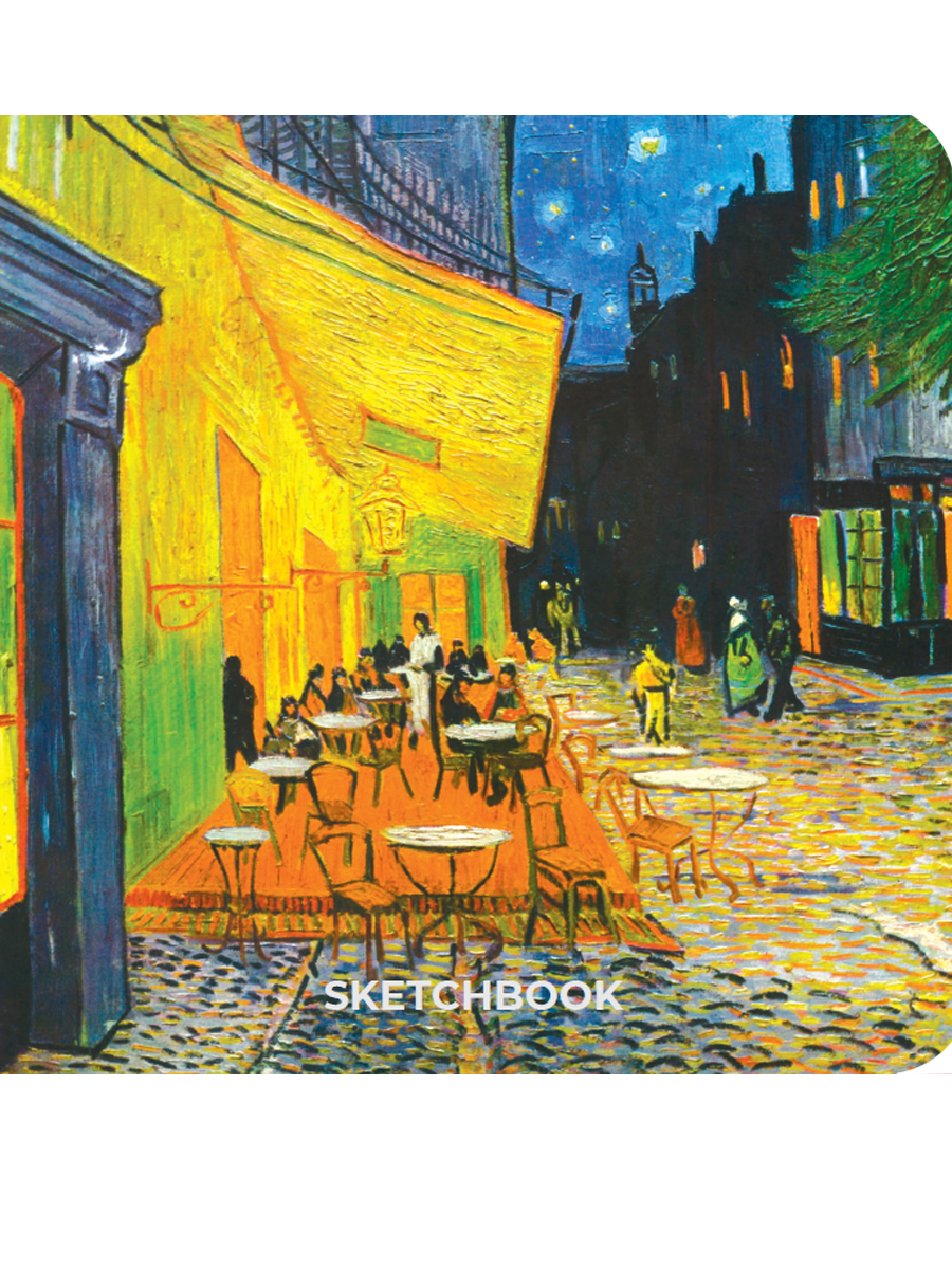 Скетчбук 190х190мм 64л нить твобл MyArt Ван Гог Премиум Ночная терраса кафе ПРОФ-ПРЕСС СБ64-7813 600₽