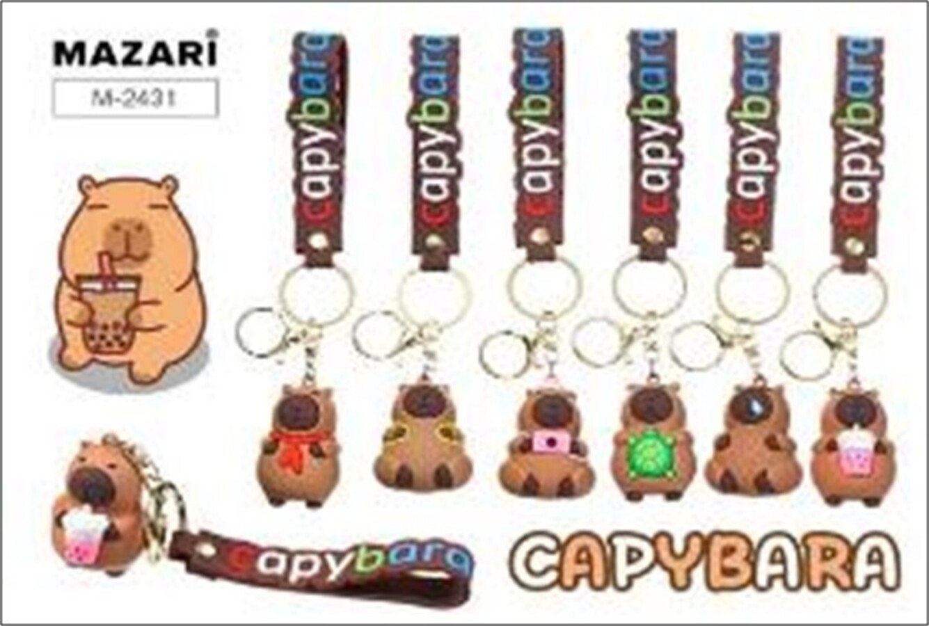 Брелок Капибара ассорти 6 дизайнов 170₽