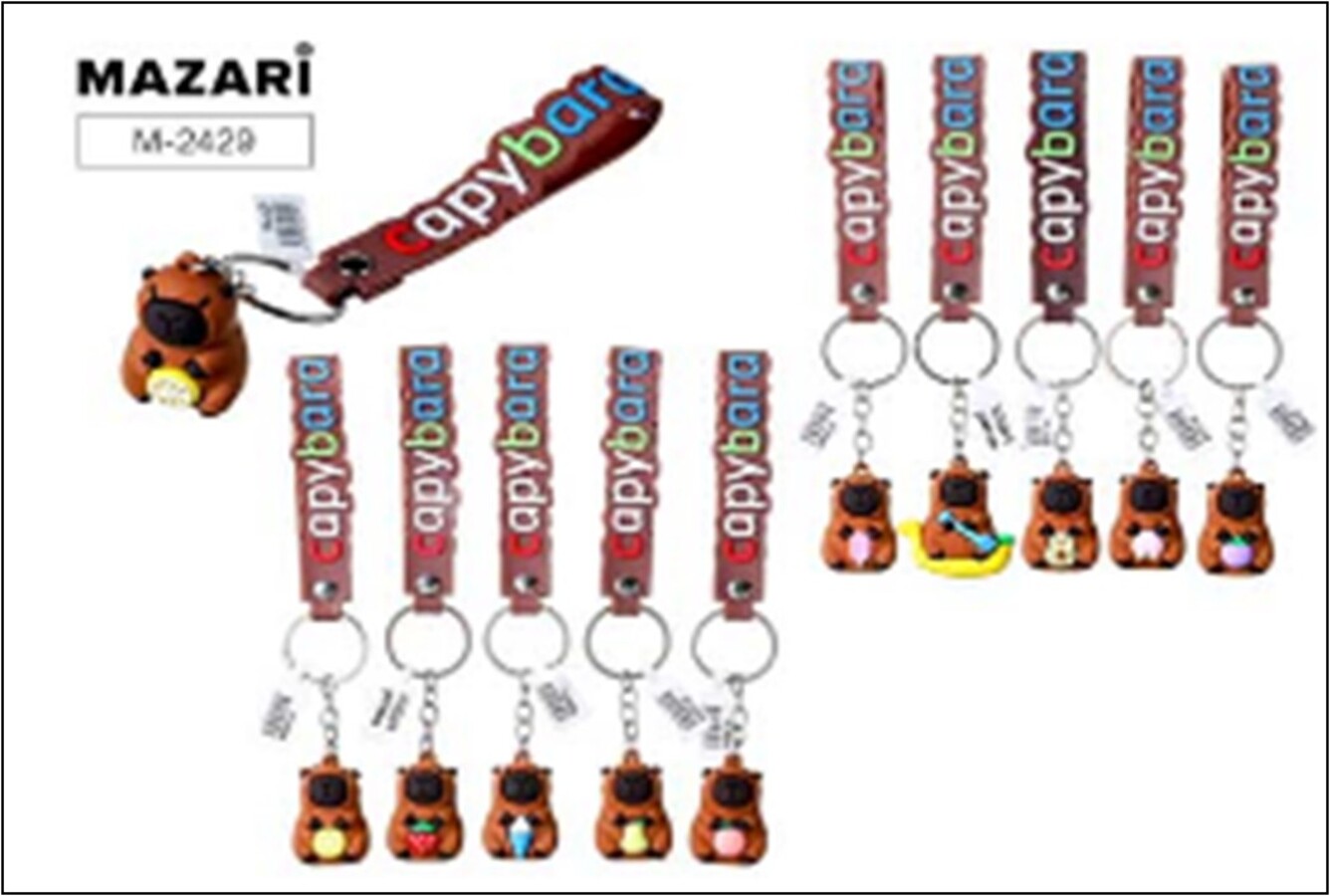 Брелок Капибара ассорти 12 дизайнов 103₽