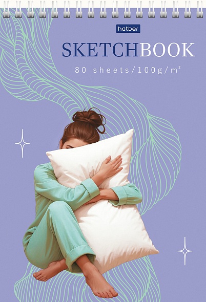 Скетчбук А5 80л гребень мягкобл Весь ее Мир жестподложка 100гм2 HATBER 80Б5Aгр_34925 119₽