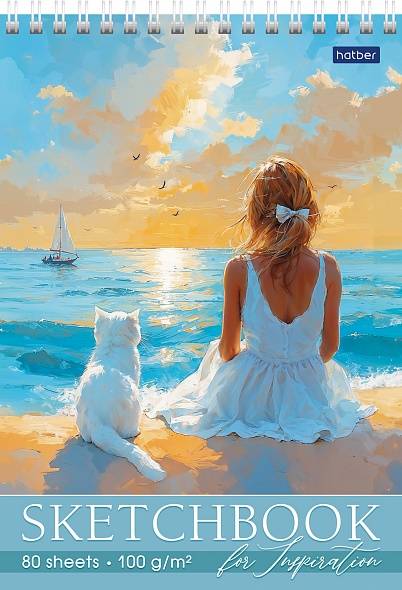 Скетчбук А5 80л гребень мягкобл В хорошей компании жестподложка 100гм2 HATBER 80Б5Aгр_33801 119₽
