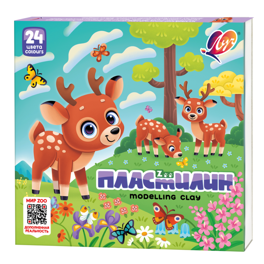 

Пластилин 24цв 360г ZOO карт.уп. ЛУЧ 30С 1809-08