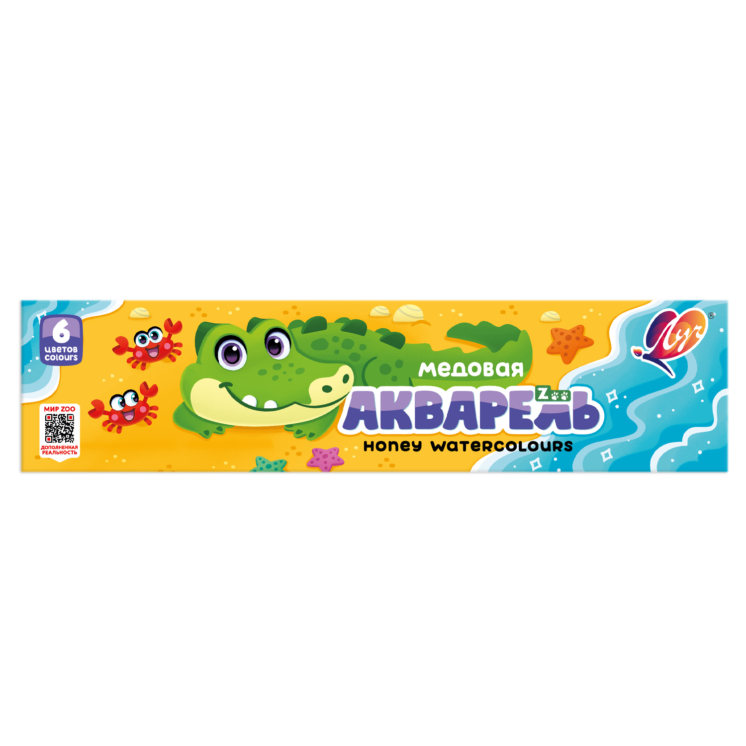 

Акварель 6цв медовая без кисти карт.уп. Zoo Мини ЛУЧ 19с 1246-08