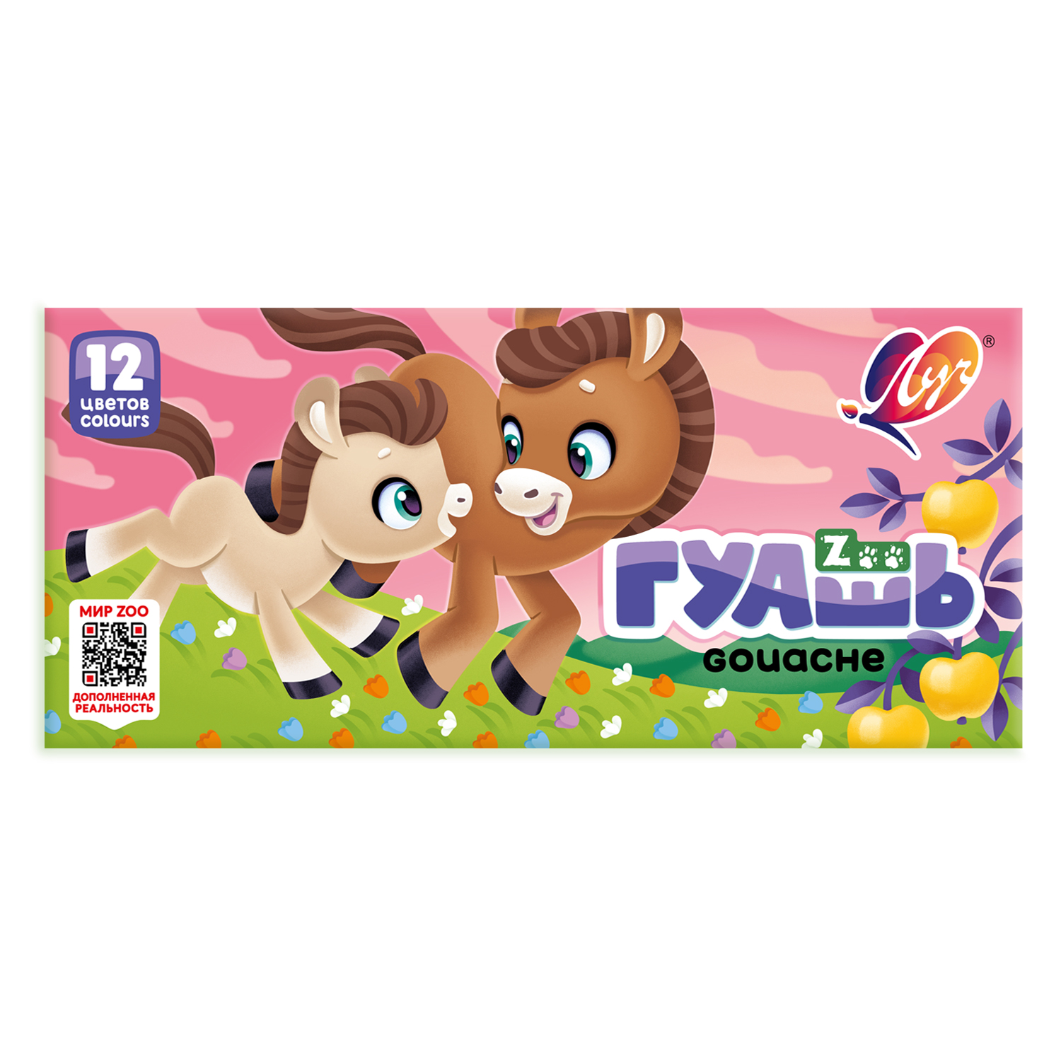 

Гуашь 12цв 15мл Zoo Мини блок-тара ЛУЧ 20с 1356-08