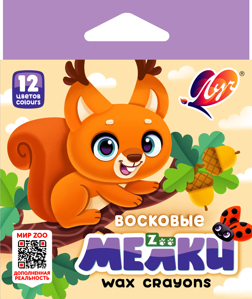 

Карандаши восковые 12цв 6-гран. d-8мм карт.уп. Zoo Мини ЛУЧ 12с 865-08